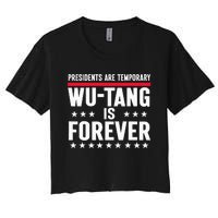 Presidents Are Temporary W.U.T.A.N.G Is Forever 2024 Funny Blue Women's Crop Top Tee