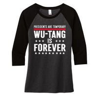 Presidents Are Temporary W.U.T.A.N.G Is Forever 2024 Funny Blue Women's Tri-Blend 3/4-Sleeve Raglan Shirt