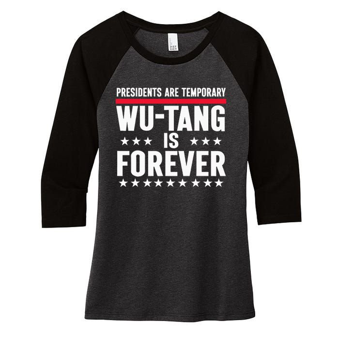 Presidents Are Temporary W.U.T.A.N.G Is Forever 2024 Funny Blue Women's Tri-Blend 3/4-Sleeve Raglan Shirt