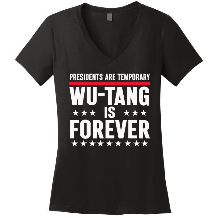 Presidents Are Temporary W.U.T.A.N.G Is Forever 2024 Funny Blue Women's V-Neck T-Shirt