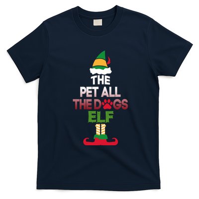 Pet All The Dogs Elf Matching Family Group Christmas Pajama T-Shirt