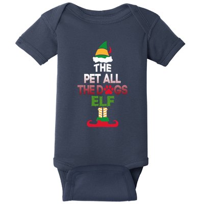 Pet All The Dogs Elf Matching Family Group Christmas Pajama Baby Bodysuit