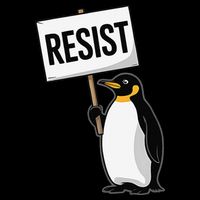 Penguins Against Tariff Funny Penguin No Tariffs Resist Flat Bill Trucker Hat