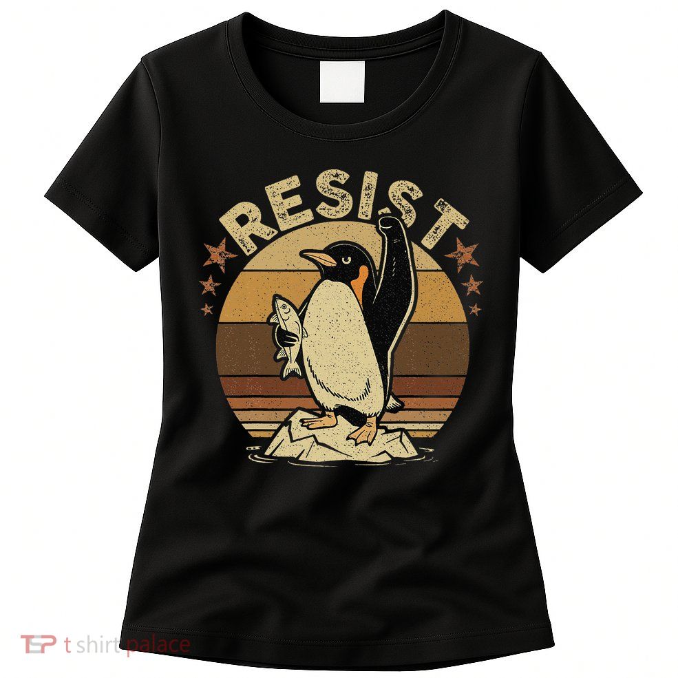 Penguins Against Tariffs Funny Penguins Anti Tariffs Women's T-Shirt