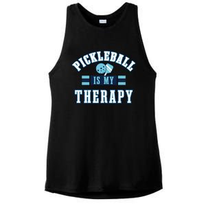 Pickleball As Therapy Ironic Saying Dinking Gift Ladies PosiCharge Tri-Blend Wicking Tank