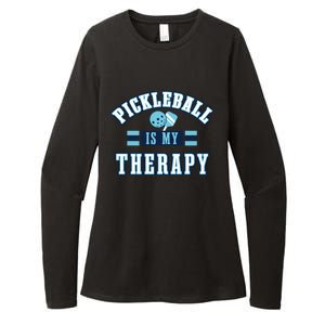 Pickleball As Therapy Ironic Saying Dinking Gift Womens CVC Long Sleeve Shirt