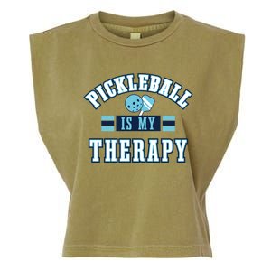 Pickleball As Therapy Ironic Saying Dinking Gift Garment-Dyed Women's Muscle Tee