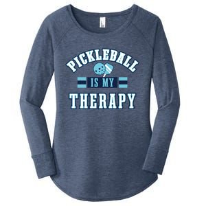 Pickleball As Therapy Ironic Saying Dinking Gift Women's Perfect Tri Tunic Long Sleeve Shirt