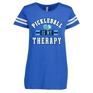 Pickleball As Therapy Ironic Saying Dinking Gift Enza Ladies Jersey Football T-Shirt