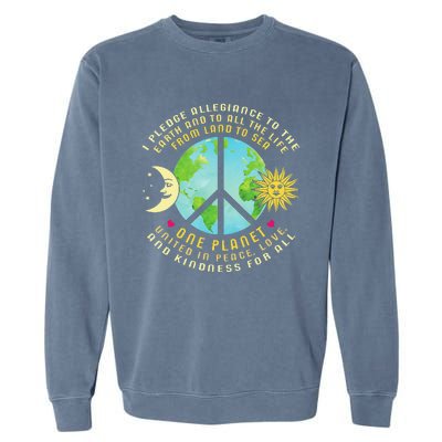 Pledge Allegiance To The Earth Earth Day Garment-Dyed Sweatshirt