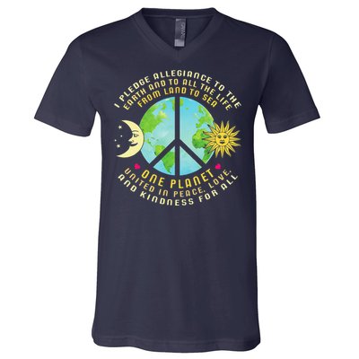 Pledge Allegiance To The Earth Earth Day V-Neck T-Shirt