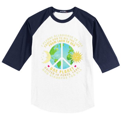 Pledge Allegiance To The Earth Earth Day Baseball Sleeve Shirt