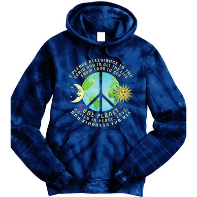 Pledge Allegiance To The Earth Earth Day Tie Dye Hoodie