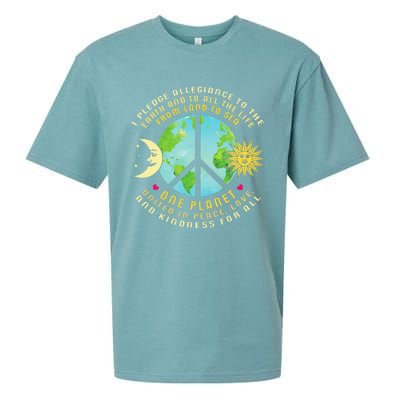 Pledge Allegiance To The Earth Earth Day Sueded Cloud Jersey T-Shirt