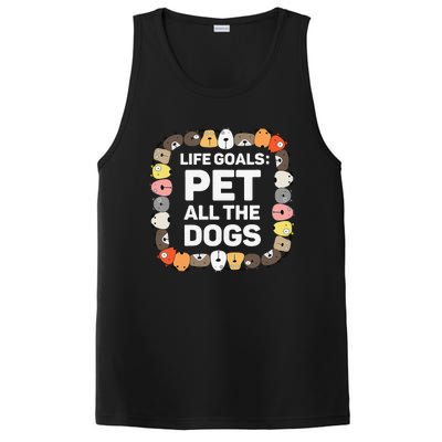 Pet All The Dogs Life Goals Funny Dog Lover Puppy Dog PosiCharge Competitor Tank