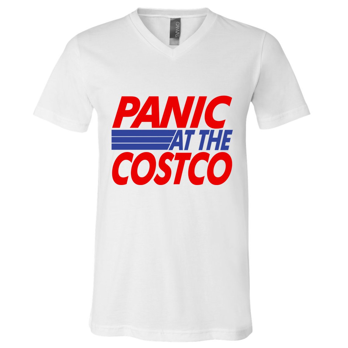 Panic At The Costco Funny Meme V-Neck T-Shirt