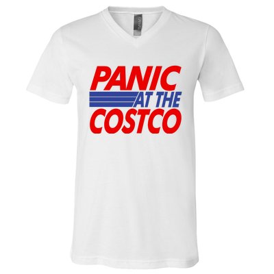 Panic At The Costco Funny Meme V-Neck T-Shirt