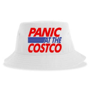 Panic At The Costco Funny Meme Sustainable Bucket Hat