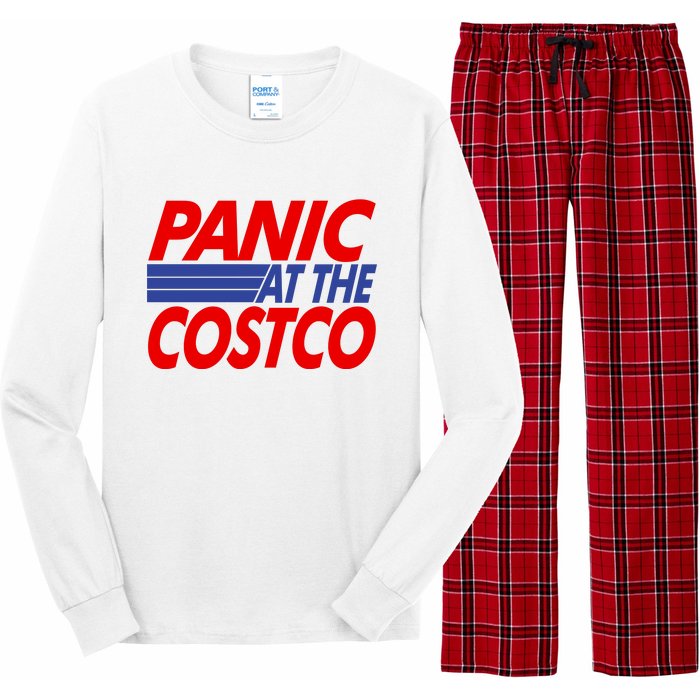 Panic At The Costco Funny Meme Long Sleeve Pajama Set