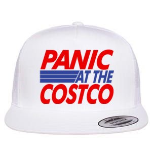 Panic At The Costco Funny Meme Flat Bill Trucker Hat