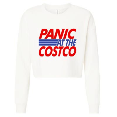 Panic At The Costco Funny Meme Cropped Pullover Crew