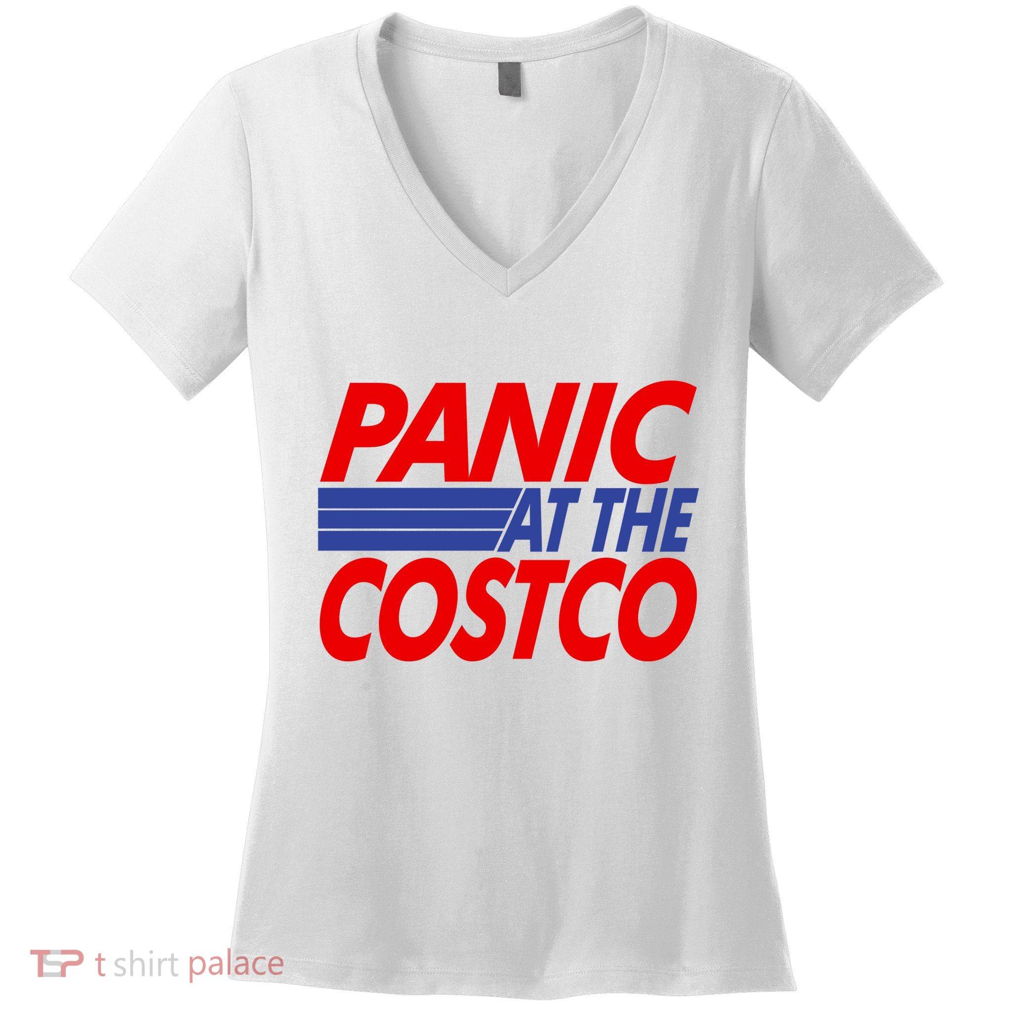 Panic At The Costco Funny Meme Women's V-Neck T-Shirt