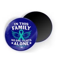 PTSD Awareness Teal Ribbon In This Family No One Fights Alone Magnet