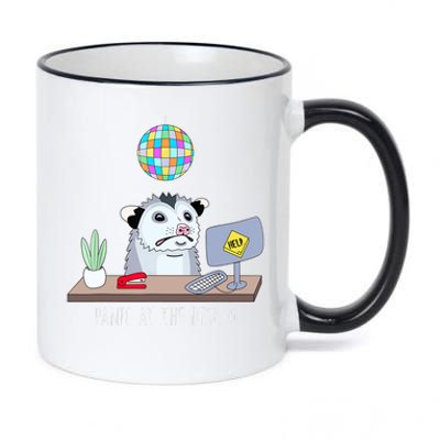 Panic At The DeskOpossum Cute Funny Office Possum Anxiety 11oz Black Color Changing Mug