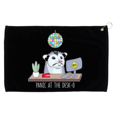 Panic At The DeskOpossum Cute Funny Office Possum Anxiety Grommeted Golf Towel