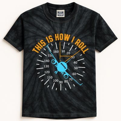 Pilot Aviation This Is How I Roll Airplane Kids Tie-Dye T-Shirt