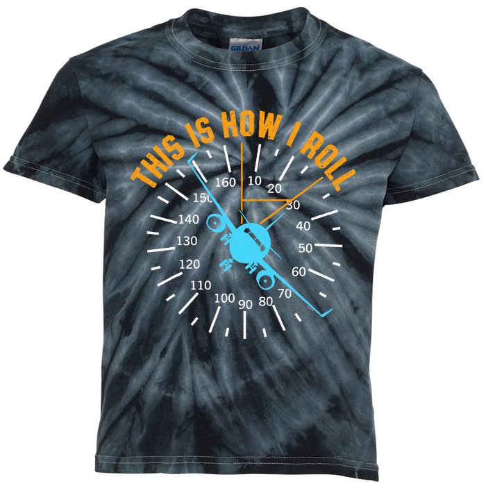 Pilot Aviation This Is How I Roll Airplane Kids Tie-Dye T-Shirt