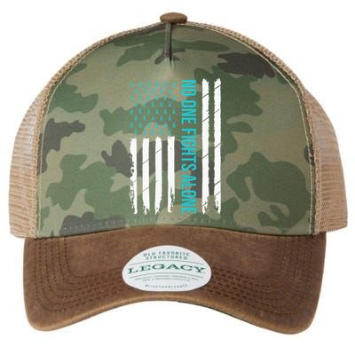 PTSD Awareness Teal Ribbon Legacy Tie Dye Trucker Hat