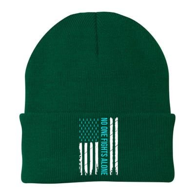 PTSD Awareness Teal Ribbon Knit Cap Winter Beanie