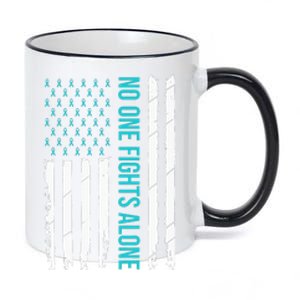 PTSD Awareness Teal Ribbon 11oz Black Color Changing Mug