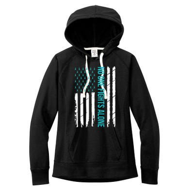 PTSD Awareness Teal Ribbon Women's Fleece Hoodie