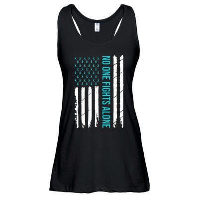 PTSD Awareness Teal Ribbon Ladies Essential Flowy Tank