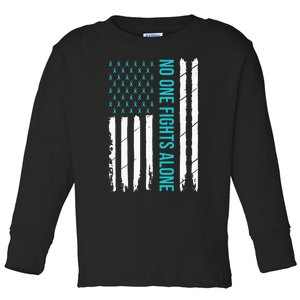 PTSD Awareness Teal Ribbon Toddler Long Sleeve Shirt