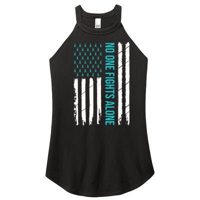 PTSD Awareness Teal Ribbon Women’s Perfect Tri Rocker Tank