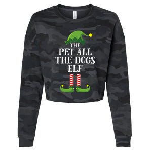 Pet All The Dogs Elf Matching Family Group Christmas Pajama Cropped Pullover Crew