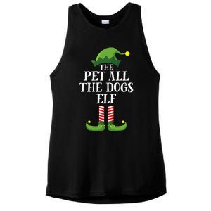 Pet All The Dogs Elf Matching Family Group Christmas Pajama Ladies PosiCharge Tri-Blend Wicking Tank