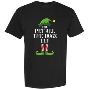 Pet All The Dogs Elf Matching Family Group Christmas Pajama Garment-Dyed Heavyweight T-Shirt