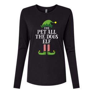 Pet All The Dogs Elf Matching Family Group Christmas Pajama Womens Cotton Relaxed Long Sleeve T-Shirt