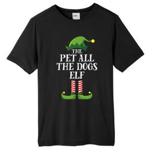 Pet All The Dogs Elf Matching Family Group Christmas Pajama Tall Fusion ChromaSoft Performance T-Shirt