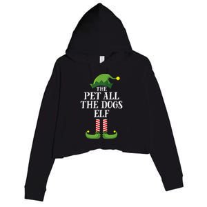 Pet All The Dogs Elf Matching Family Group Christmas Pajama Crop Fleece Hoodie