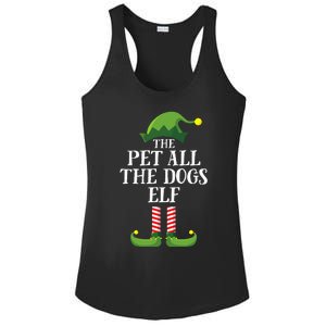 Pet All The Dogs Elf Matching Family Group Christmas Pajama Ladies PosiCharge Competitor Racerback Tank