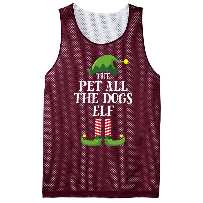 Pet All The Dogs Elf Matching Family Group Christmas Pajama Mesh Reversible Basketball Jersey Tank