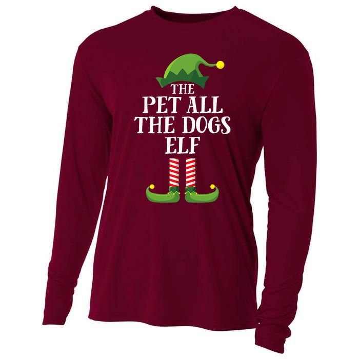 Pet All The Dogs Elf Matching Family Group Christmas Pajama Cooling Performance Long Sleeve Crew