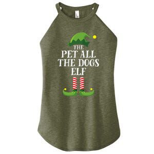 Pet All The Dogs Elf Matching Family Group Christmas Pajama Women's Perfect Tri Rocker Tank