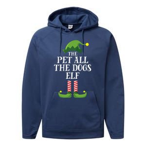 Pet All The Dogs Elf Matching Family Group Christmas Pajama Performance Fleece Hoodie