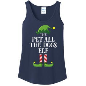 Pet All The Dogs Elf Matching Family Group Christmas Pajama Ladies Essential Tank